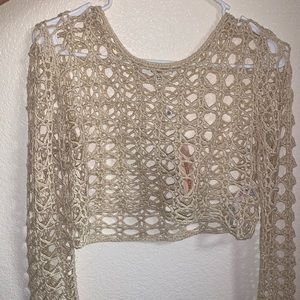 See through misguided knit crop top